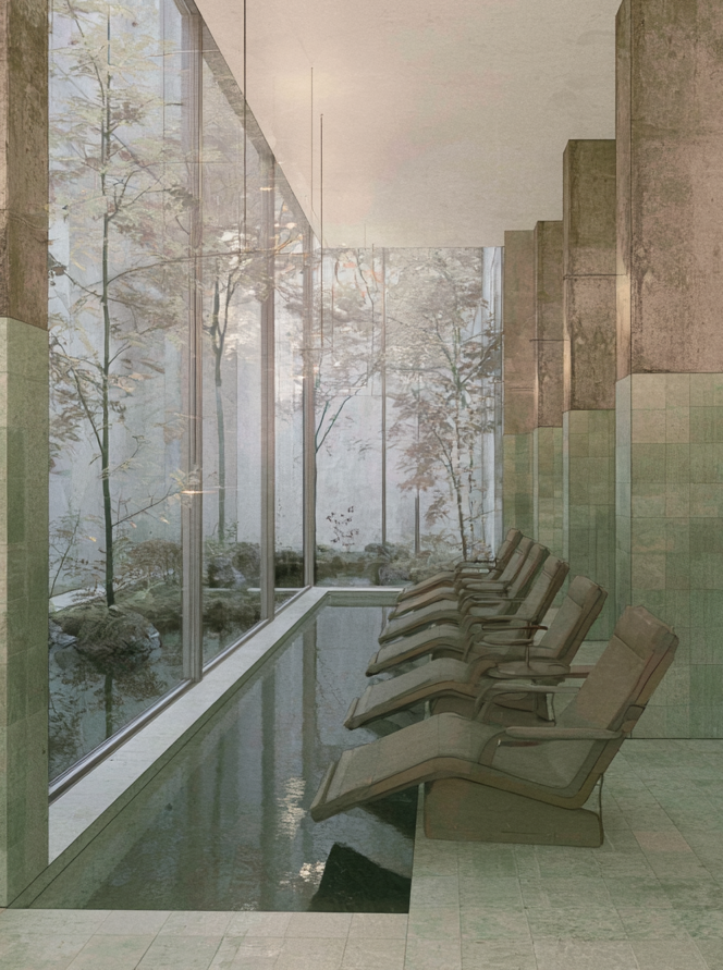 Concept rendering of the rest lounge